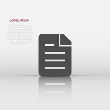 Vector document icon in flat style. Archive data file sign illustration pic.. Stock Illustration