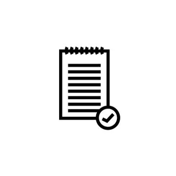Vector document icon with Ok glyph Illustrazione stock