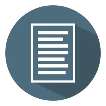 Vector Document Icon. White Sign Business Concept. Flat Style. Vector. Stock Illustration
