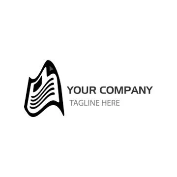 Vector document logo, flat style  on white background Stock Illustration