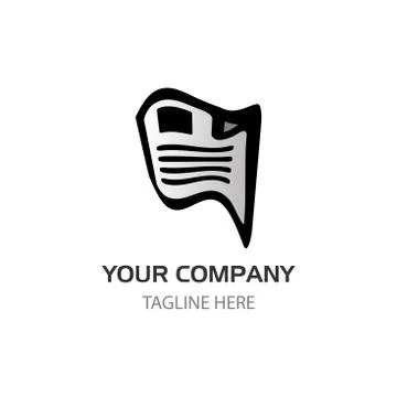 Vector document logo on white background. Illustrazione stock