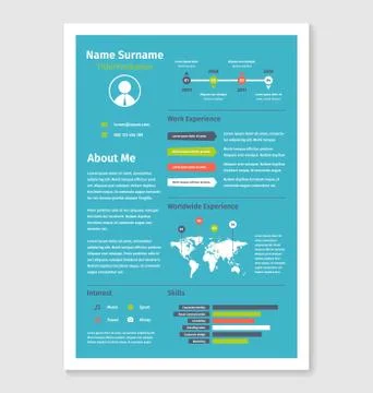 Vector document resume cv in a4 format. Stock-Illustration