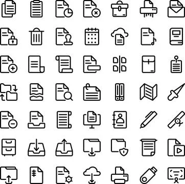 Vector of Documentation Icon Set. Perfect for user interface, new application Ilustración de archivo