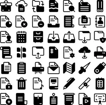 Vector of Documentation Icon Set. Perfect for user interface, new application Stock Illustration