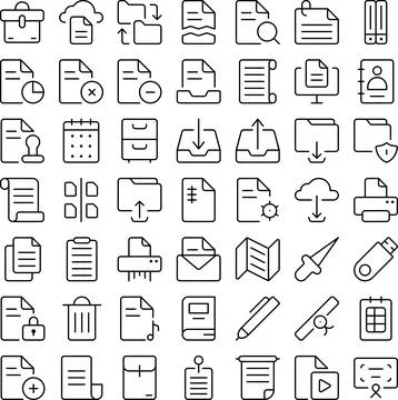 Vector of Documentation Icon Set. Perfect for user interface, new application Stock Illustration