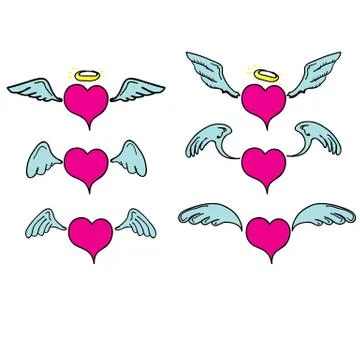 Vector doddle hearts set. hand drawn heart Illustrazione stock