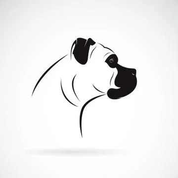 Vector of a dog head design (boxer) on white background. Pet. Animal. Easy ed Stock Illustration