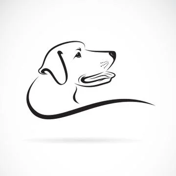 Vector of dog head(labrador) on white background., Pet. Animals. Easy editabl Stock-Illustration