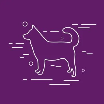Vector Dog Line Icon. Stock Illustration
