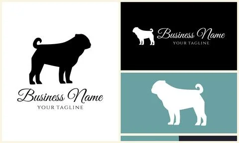 Vector dog line logo template Illustrazione stock