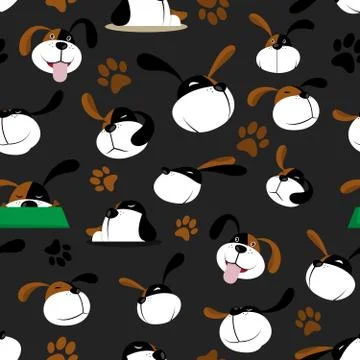 Vector Dog Pattern Black Stock Illustration