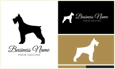 Vector dog silhouette logo template Illustrazione stock