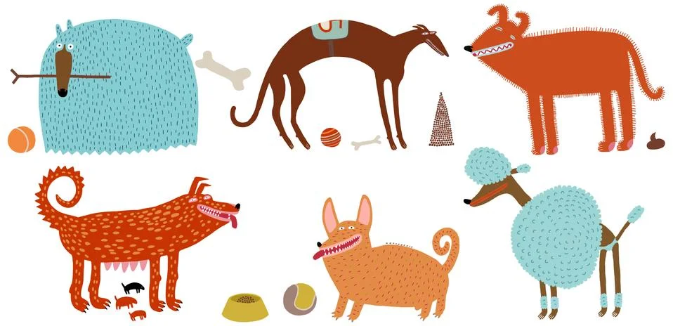 Vector dogs set Stock Illustration