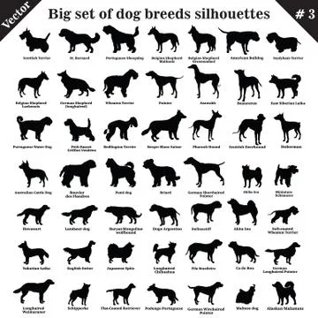Vector dogs silhouettes. Part 3 스톡 일러스트