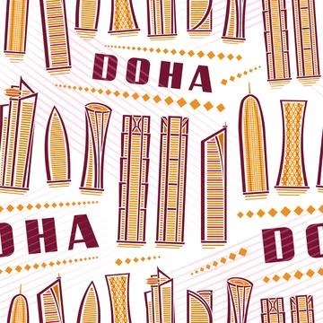 Vector Doha Seamless Pattern Stock Illustration
