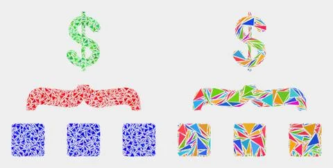 Vector Dollar Aggregation Mosaic Icon of Triangle Items Stock Illustration