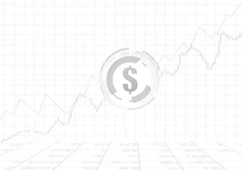 Vector : Dollar with business graph on  white background Stock Illustration