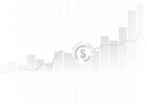 Vector : Dollar with business graph on  white background Stock Illustration