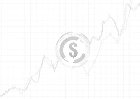 Vector : Dollar with business graph on  white background Stock Illustration