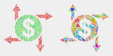 Vector Dollar Emission Mosaic Icon of Triangle Elements Stock Illustration