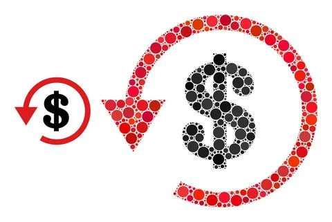Vector Dollar Refund Collage of Small Circles Ilustración de archivo