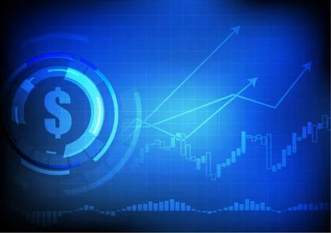 Vector : Dollar sign with business graph Stock Illustration