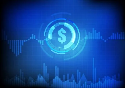 Vector : Dollar sign with business graph Stock Illustration
