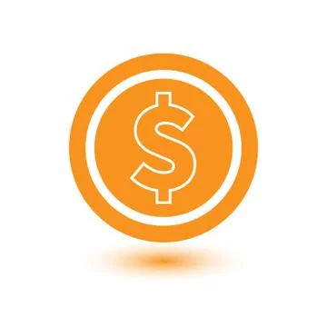 Vector Dollar Sign Icon, flat concept. Stock Illustration