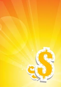 Vector : Dollar sign on orange background Stock Illustration