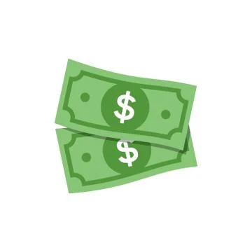 Vector Dollar sign, two money dollar icon, dollar bill symbol Stock Illustration