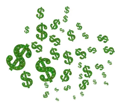 Vector Dollar Symbols Polygonal Icon Stock Illustration
