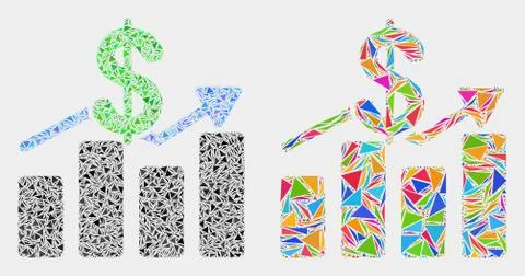 Vector Dollar Trends Mosaic Icon of Triangles Illustrazione stock
