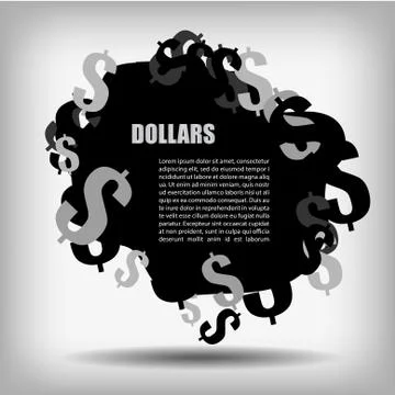 Vector : Dollars and space for text float on gray background Stock Illustration