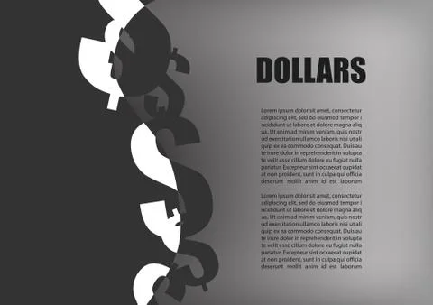 Vector : Dollars and space for text with gray background Stock Illustration