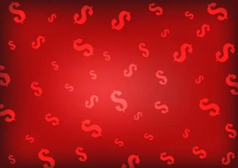 Vector : Dollars symbol on red background Stock Illustration