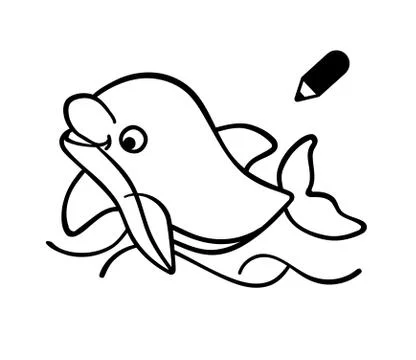 Vector dolphin drawing illustration. Stock-Illustration