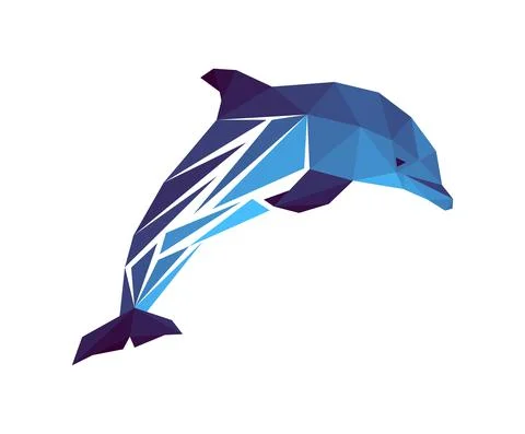 Vector dolphin in low poly style Stock Illustration
