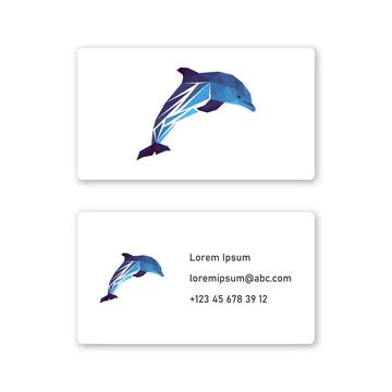 Vector dolphin in low poly style . Editable illustration Stock Illustration