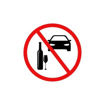 Vector don t drink and drive pictogram sign, Prohibition symbol, Simple fla.. Stock Illustration