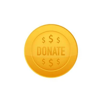 Vector donate concept hand and money button in flat style. Vector stock illus Stock Illustration