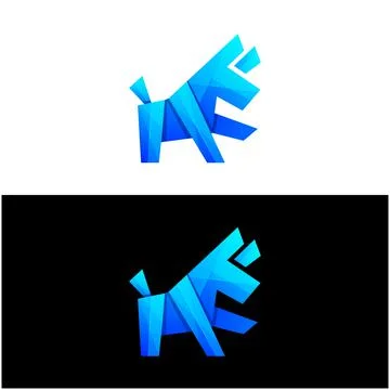 Vector donkey logo design colorful gradient Stock Illustration
