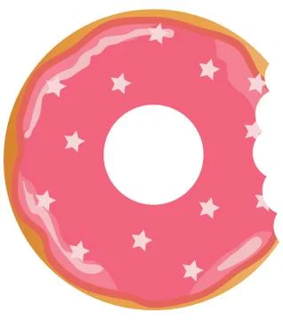 Vector Donut With a Mouth Bite Stock Illustration