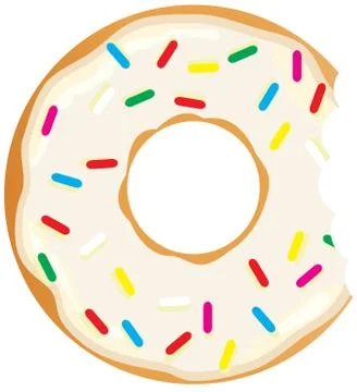 Vector Donut With a Mouth Bite Illustrazione stock