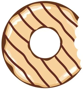 Vector Donut With a Mouth Bite Stock Illustration