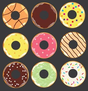 Vector Donuts Background Illustrazione stock