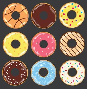 Vector donuts set Stock Illustration