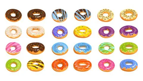 Vector donuts set Stock Illustration