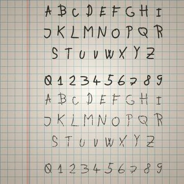 Vector doodle alphabet Illustrazione stock