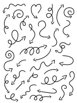 Vector doodle arrows set Stock Illustration