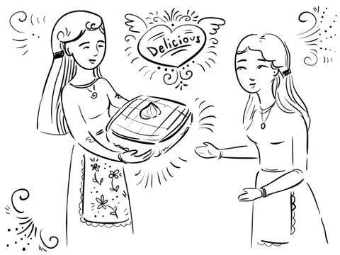 Vector doodle bake cake Stock Illustration